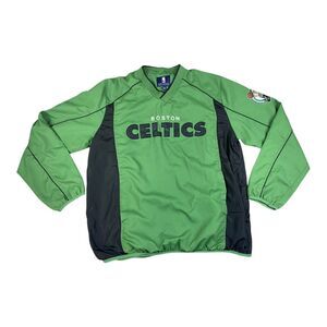 Boston Celtics G-III Carl Banks Jacket Mens LARGE Green Pullover Windshirt NBA